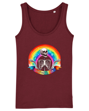 Antisocial Rainbow Skull Burgundy