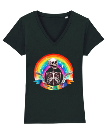 Antisocial Rainbow Skull Black