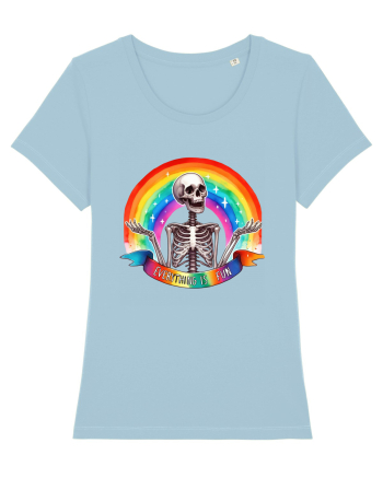 Antisocial Rainbow Skull Sky Blue