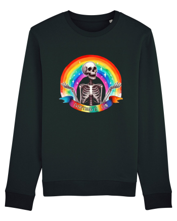 Antisocial Rainbow Skull Black