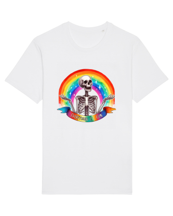 Antisocial Rainbow Skull White