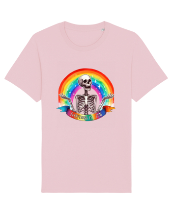 Antisocial Rainbow Skull Cotton Pink