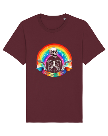 Antisocial Rainbow Skull Burgundy
