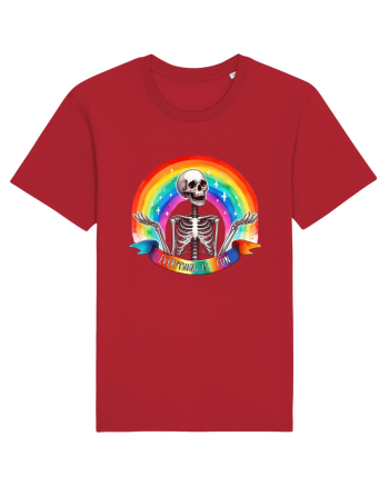 Antisocial Rainbow Skull Red