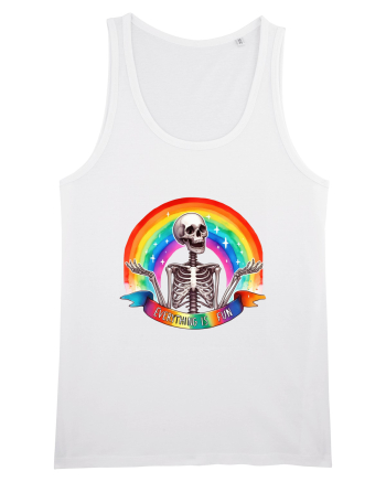 Antisocial Rainbow Skull White