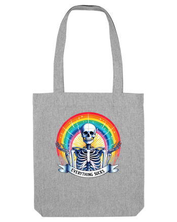 Antisocial Rainbow Skull Heather Grey