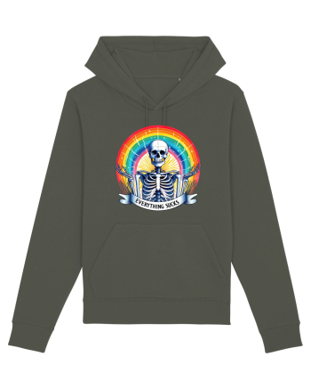 Antisocial Rainbow Skull Khaki