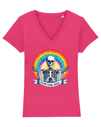 Antisocial Rainbow Skull Raspberry