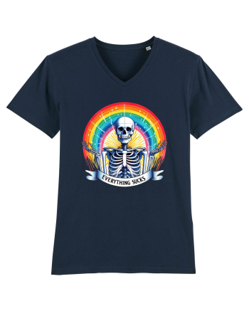 Antisocial Rainbow Skull French Navy