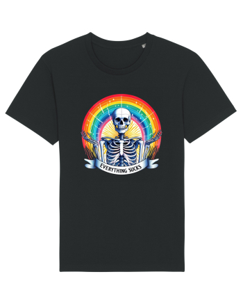Antisocial Rainbow Skull Black