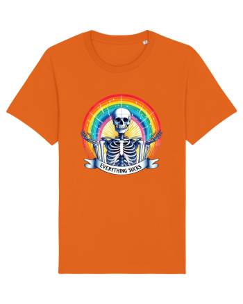 Antisocial Rainbow Skull Bright Orange