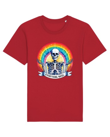 Antisocial Rainbow Skull Red