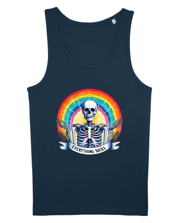 Antisocial Rainbow Skull Navy