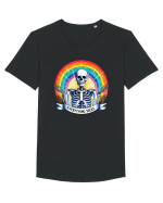 Antisocial Rainbow Skull Tricou mânecă scurtă guler larg Bărbat Skater