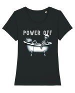 Power Off Tricou mânecă scurtă guler larg fitted Damă Expresser