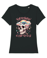 Rainbow Clouds Tricou mânecă scurtă guler larg fitted Damă Expresser