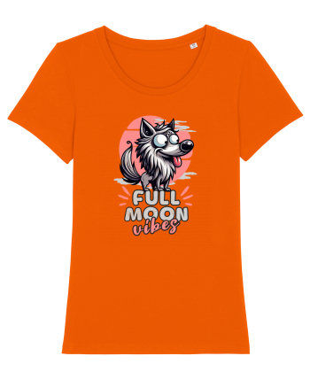 Lup Nebun Amuzant - Vibrații Lună Plină Bright Orange