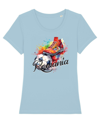 Fotbal Romania - Cu mingea la picior Sky Blue