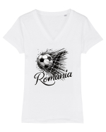 pentru fanii fotbalului românesc - Gol Romania Tricou mânecă scurtă guler V Damă Evoker