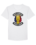 Suporter Romania - Make Romania proud again Tricou mânecă scurtă guler larg Bărbat Skater