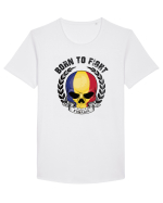 Suporter Romania - Romania - Born to fight Tricou mânecă scurtă guler larg Bărbat Skater