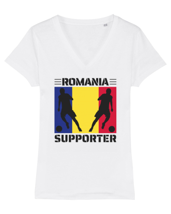 Fotbal Romania - Romanian supporter v1 White