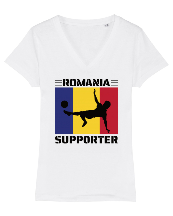 Fotbal Romania - Romanian supporter v2 White