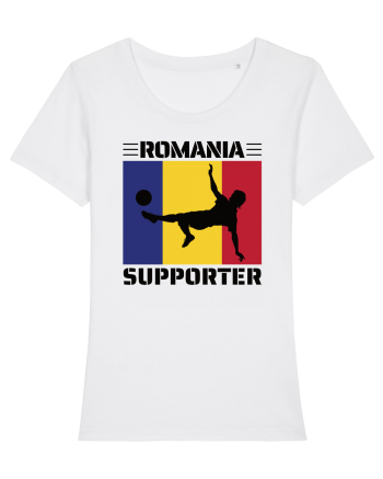 Fotbal Romania - Romanian supporter v2 White
