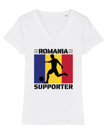 Fotbal Romania - Romanian supporter v3 White