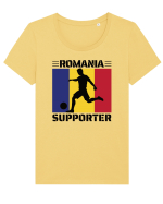 Fotbal Romania - Romanian supporter v3 Tricou mânecă scurtă guler larg fitted Damă Expresser