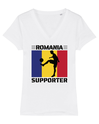 Fotbal Romania - Romanian supporter v4 White