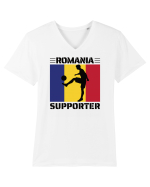 Fotbal Romania - Romanian supporter v4 Tricou mânecă scurtă guler V Bărbat Presenter