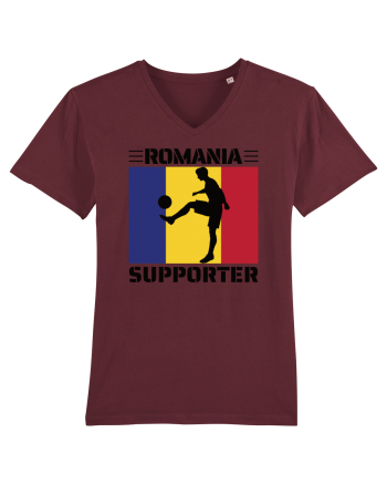 Fotbal Romania - Romanian supporter v4 Burgundy