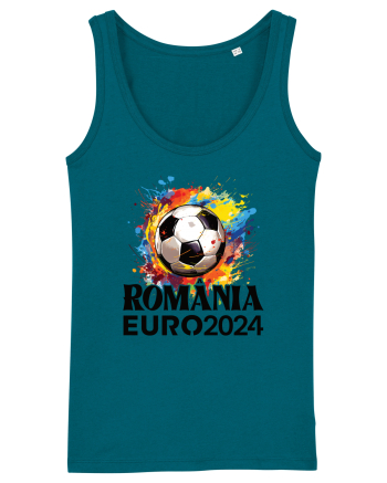 Suporter Romania - Splashed football Euro 2024 Ocean Depth
