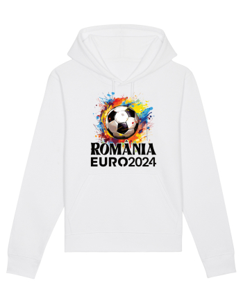 Suporter Romania - Splashed football Euro 2024 White