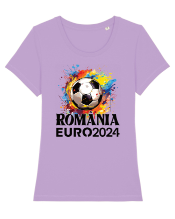 Suporter Romania - Splashed football Euro 2024 Lavender Dawn