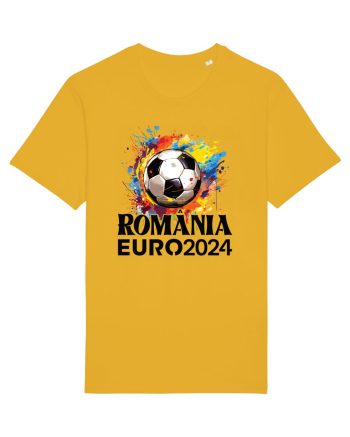 Suporter Romania - Splashed football Euro 2024 Spectra Yellow