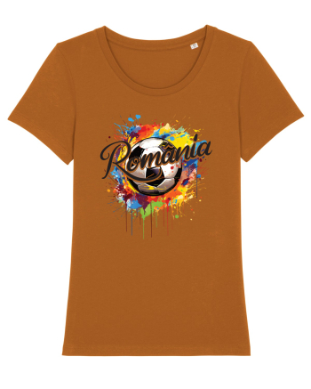 pentru fanii fotbalului românesc - Splashed football v1 Roasted Orange