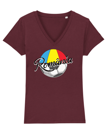 Suporter fotbal Romania v2 Burgundy