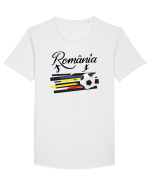 Suporter fotbal Romania v3 Tricou mânecă scurtă guler larg Bărbat Skater