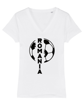 Suporter fotbal Romania v4 White