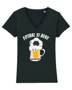 pentru suporteri - Fotbal si bere Tricou mânecă scurtă guler V Damă Evoker
