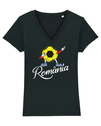 Suporter Romania - Mascota de fotbal - Dabbing football Black