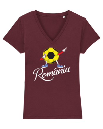 Suporter Romania - Mascota de fotbal - Dabbing football Burgundy