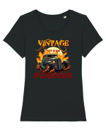 VINTAGE HOT RODS FOREVER Tricou mânecă scurtă guler larg fitted Damă Expresser