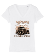 VINTAGE HOT RODS FOREVER 2 Tricou mânecă scurtă guler V Damă Evoker