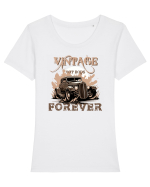 VINTAGE HOT RODS FOREVER 2 Tricou mânecă scurtă guler larg fitted Damă Expresser