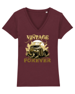 VINTAGE HOT RODS FOREVER 5 Tricou mânecă scurtă guler V Damă Evoker