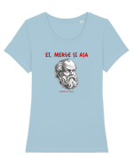 EI, MERGE SI ASA - citat din filosoful Mediocritus Tricou mânecă scurtă guler larg fitted Damă Expresser