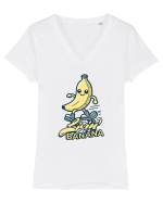 Banană Skate Skateboarding - Trăind Visul Ca o Banană Tricou mânecă scurtă guler V Damă Evoker